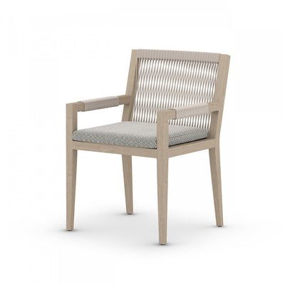 SHERWOOD OUTDOOR DINING ARMCHAIR, WASHED BROWN