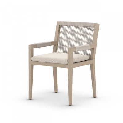 SHERWOOD OUTDOOR DINING ARMCHAIR, WASHED BROWN