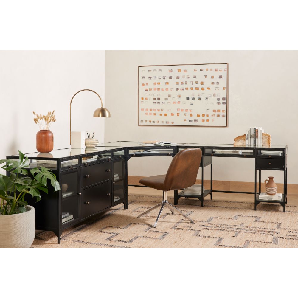 SHADOW BOX MODULAR CORNER DESK,BLACK