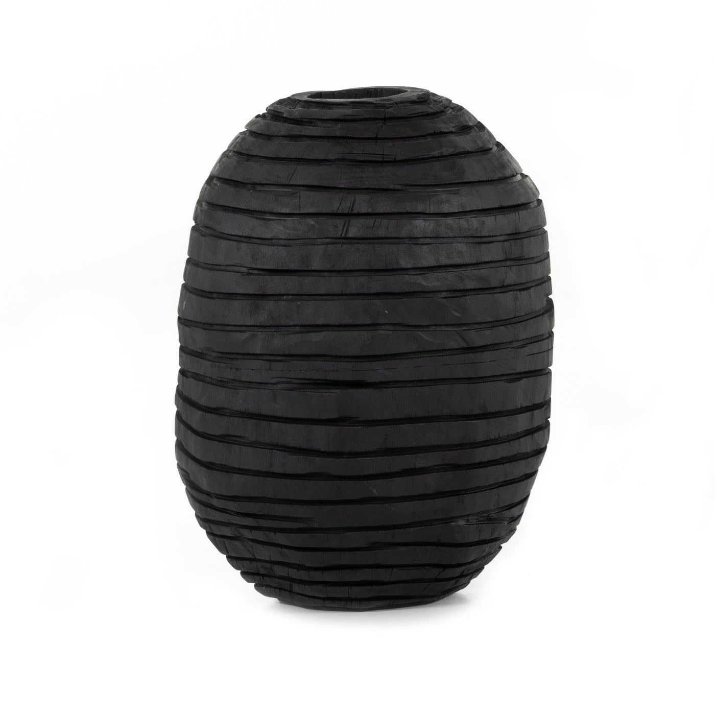 BETO BANDED VASE,CARBONIZED BLACK